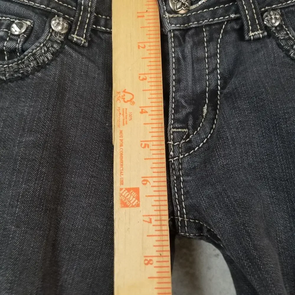 Miss‎ Me Jeans Womens 27 Skinny Black Embellished Pockets Stretch JS566052